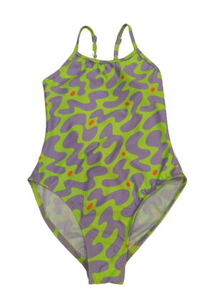 CROOLita one-piece swimsuit in lime with lilac color.