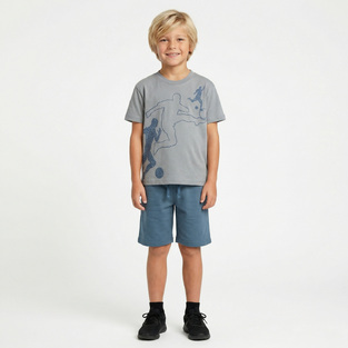 Σετ σορτς TRAX σε χρώμα γκρι με μπλε ραφ.