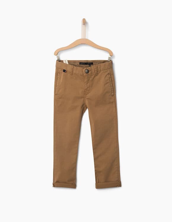 IKKS pants in beige color with inner elastic in the waist.