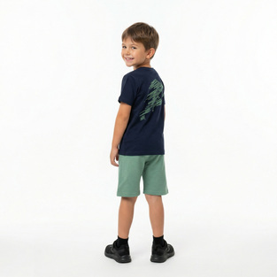 Σετ σορτς TRAX σε σκούρο μπλε με μέντα χρώμα.