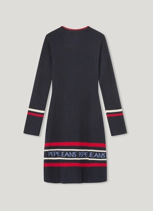 PEPE JEANS knitted dress in dark blue.