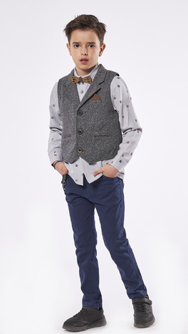 Set of 3 pcs. HASHTAG, vest, bow tie shirt and fabric pants.