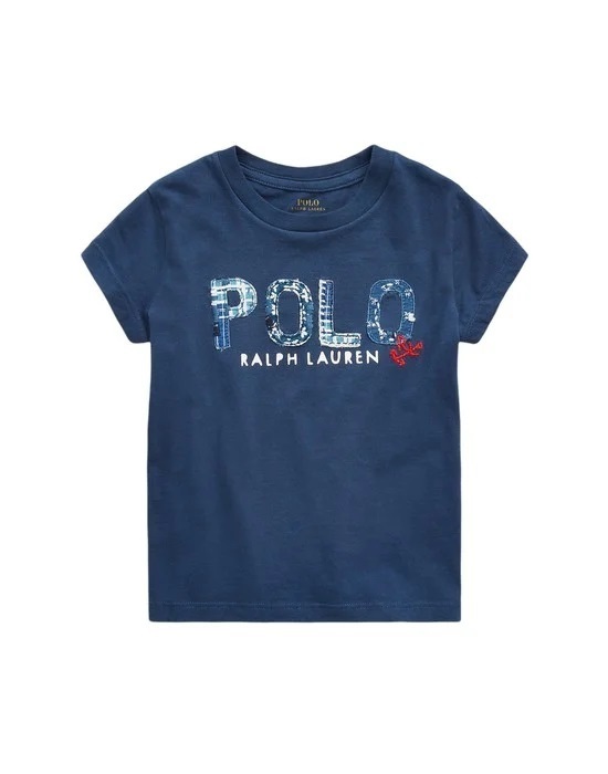POLO RALPH LAUREN blouse in blue color with appliqué embroidery.