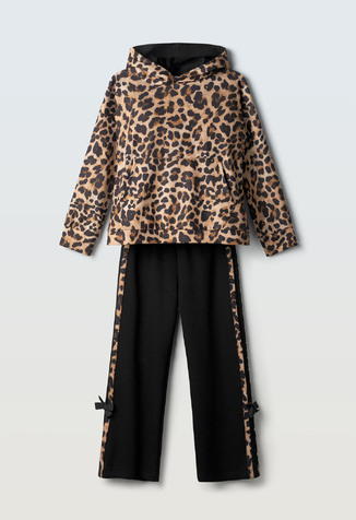 Σετ φόρμας ΕΒΙΤΑ σε χρώμα μαύρο με animal print.