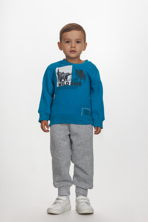 Σετ φόρμας JOYCE σε τιρκουάζ με γκρι χρώμα.