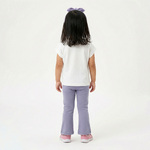 Σετ κολάν TRAX σε λευκό με λιλά χρώμα και ασορτί κορδέλα μαλλιών.