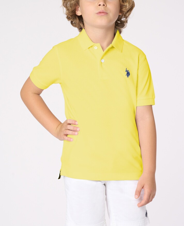 Μπλούζα polo πικέ U.S. Polo σε χρώμα κίτρινο.