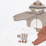 Σετ φόρμας 3 τεμ. TRAX σε μπεζ-πορτοκαλί χρώμα με ζακέτα.