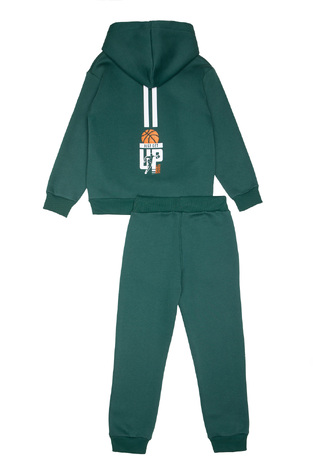 SPRINT suit set in dark green color with built-in hood.