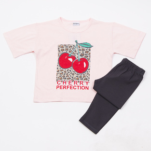 Σετ κολάν ΤRAX σε ροζ με μαύρο χρώμα.