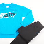 Σετ φόρμας TRAX με λαιμόκοψη σε τιρκουάζ με μαύρο χρώμα.