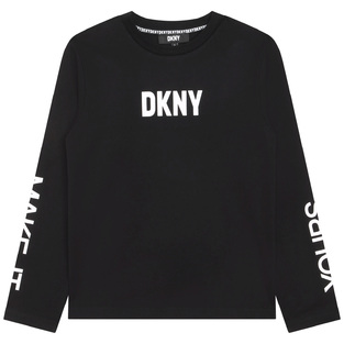 Μπλούζα D.K.N.Y. σε μαύρο χρώμα με λογότυπο "MAKE IT YOURS" στα μανίκια.