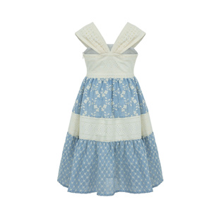 Φόρεμα LAPIN HOUSE σε χρώμα εκρού με σιέλ σκούρο.