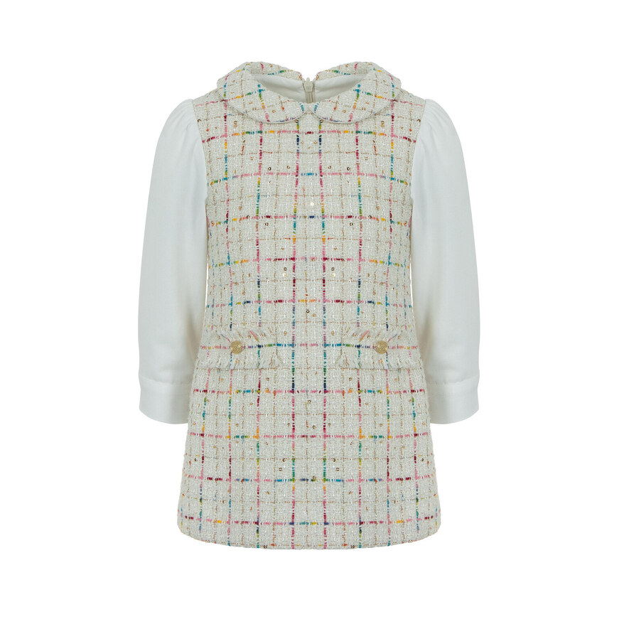 Φόρεμα LAPIN HOUSE σε χρώμα μπεζ με πολύχρωμες λεπτομέρειες. 