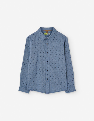 LOSAN shirt in blue with all over airplane print.