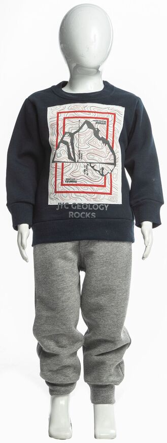 JOYCE tracksuit set, pants with elastic at the hem and sweatshirt in blue color with print.