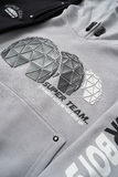 SPRINT tracksuit set in gray color with appliqué design and hood.