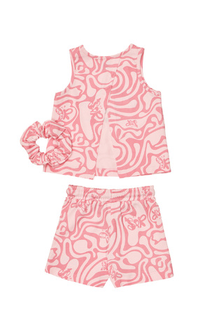 SPRINT shorts set in light pink with matching hair elastic.