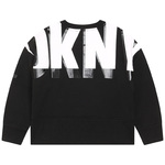Blouse D.K.N.Y. in black color with embossed logo on the back.