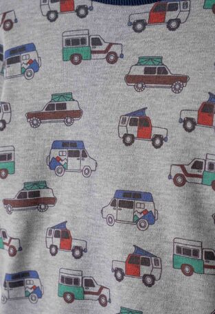 HOMMIES pajamas with matching sleep mask in gray and blue.