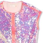 BILLIEBLUSH vest type blouse in pink color with sequins.
