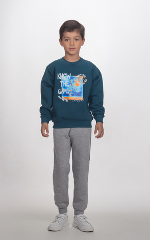 Σετ φόρμας JOYCE σε πράσινο σκούρο με γκρι χρώμα.