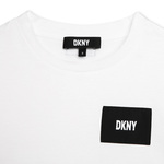 Βαμβακερή μπλούζα D.K.N.Y. σε λευκό χρώμα με ανάγλυφο τύπωμα στο πλάι.