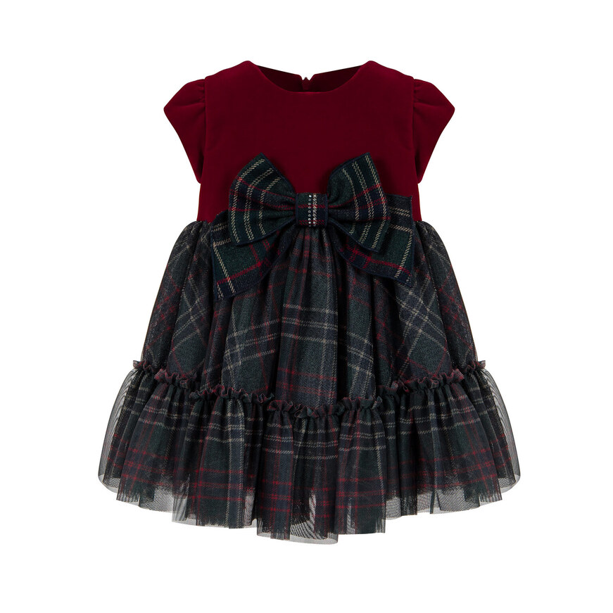 LAPIN HOUSE velvet dress in burgundy color with tulle.
