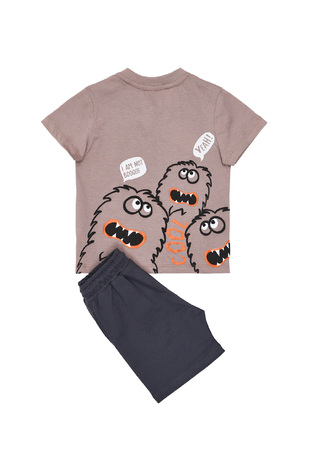 Σετ μπλούζα με βερμούδα SPRINT, σε εκρού πάγου-ανθρακί χρώμα.