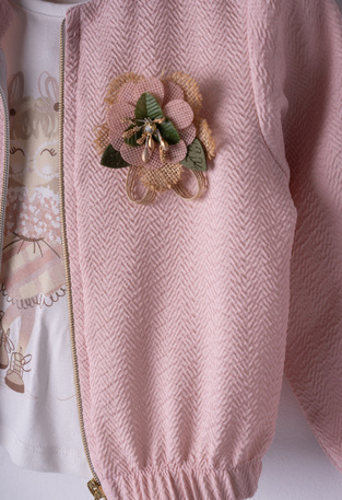 Skirt set 3 pcs. EBITA in pink color with polka dot pattern.