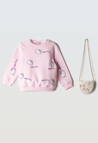 EBITA sweatshirt in pink with matching bag.