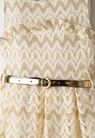 EVITA dress in ecru with beige and matching bag.