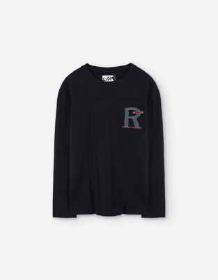 LOSAN cotton blouse in black.