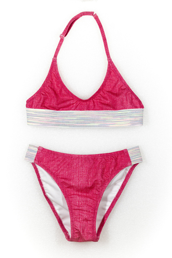 TORTUE bikini swimsuit in pink denim color.