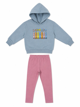 Set of TRAX leggings in lilac and pink.