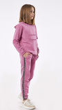 EBITA tracksuit set in pink with embossed "NO ONE IS WATCHING" logo.