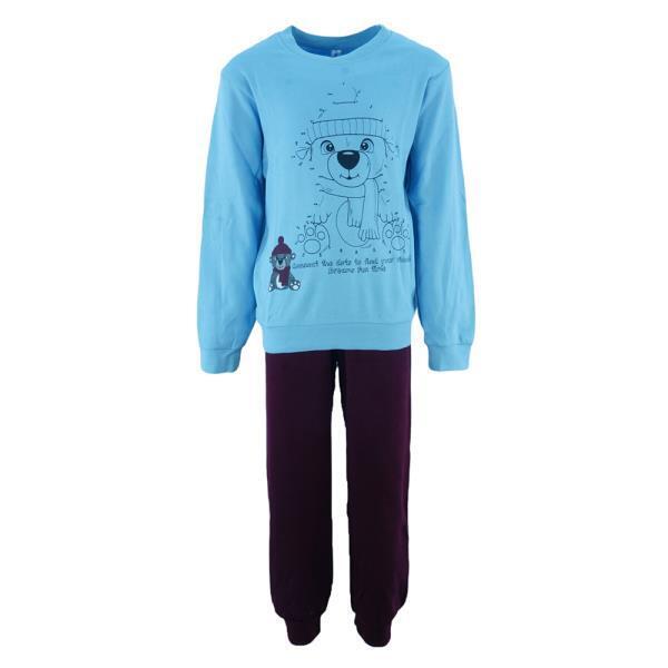DREAMS pajamas in roux blue with teddy bear print.