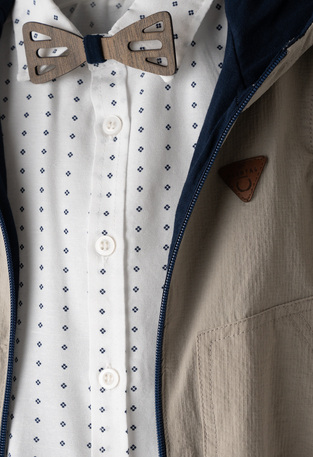 Σετ 3 τεμ. HASHTAG,εποχιακό μπουφάν, πουκάμισο με παπιγιόν και παντελόνι.