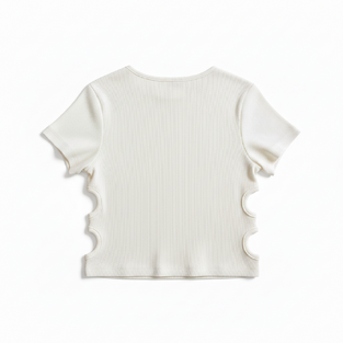 LOSAN ribbed top in ecru color.
