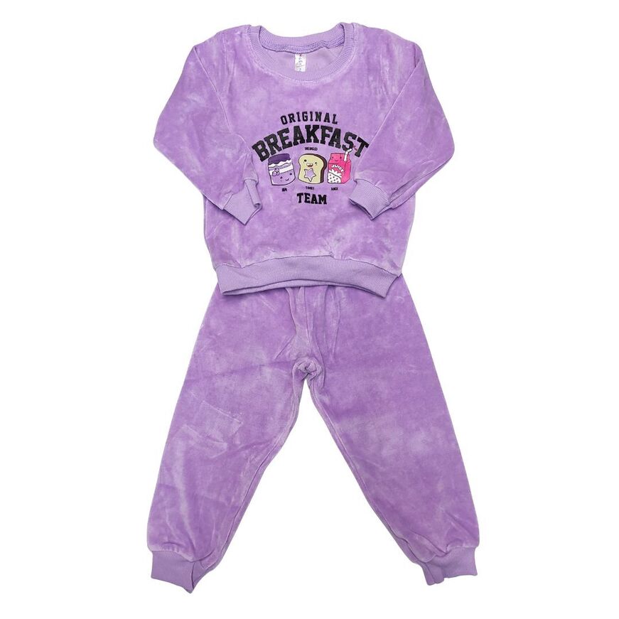 Βελουτέ πιτζάμα DREAMS σε λιλά χρώμα.