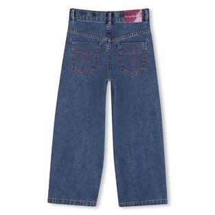 BILLIEBLUSH jeans in blue with 3D embroidered designs.