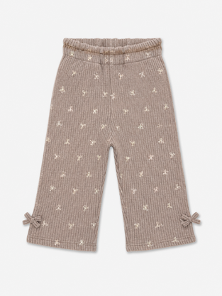 LOSAN ripped pants in dark beige with glitter.