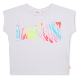 BILLIEBLUSH cotton blouse in white color with colorful logo.