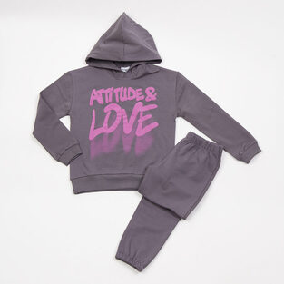 TRAX suit set with hood in dark gray color.