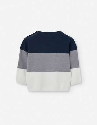 Πλεκτή μπλούζα LOSAN σε μπλε-γκρι χρώμα.