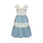 Φόρεμα LAPIN HOUSE σε χρώμα εκρού με σιέλ σκούρο.