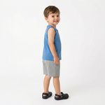 Σετ σορτς TRAX σε χρώμα σιέλ σκούρο με γκρι.