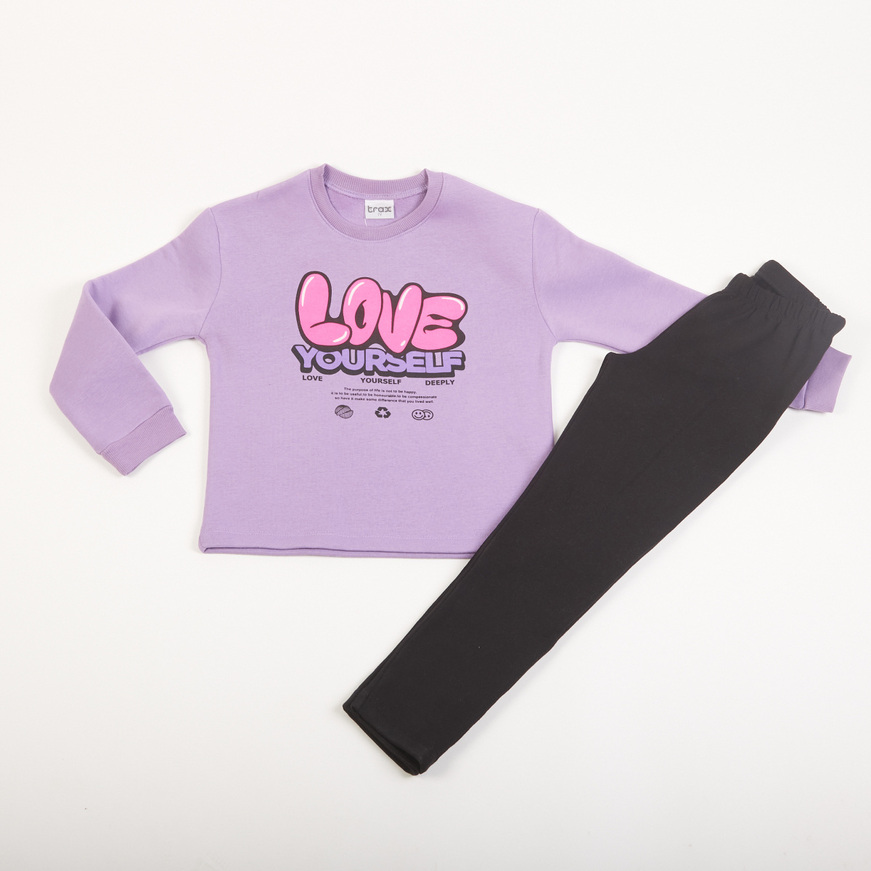 Σετ κολάν TRAX με λαιμόκοψη, σε λιλά χρώμα.