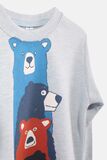 DREAMS pajamas in siel melange color with embossed bear print.