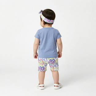 Σετ κολάν TRAX σε χρώμα λιλά με λευκό και ασορτί κορδέλα μαλλιών.